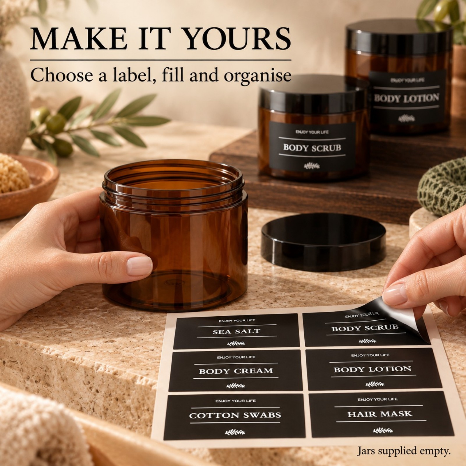 Bathroom Storage Jars with Lab - огляд і ціна Bath Salts