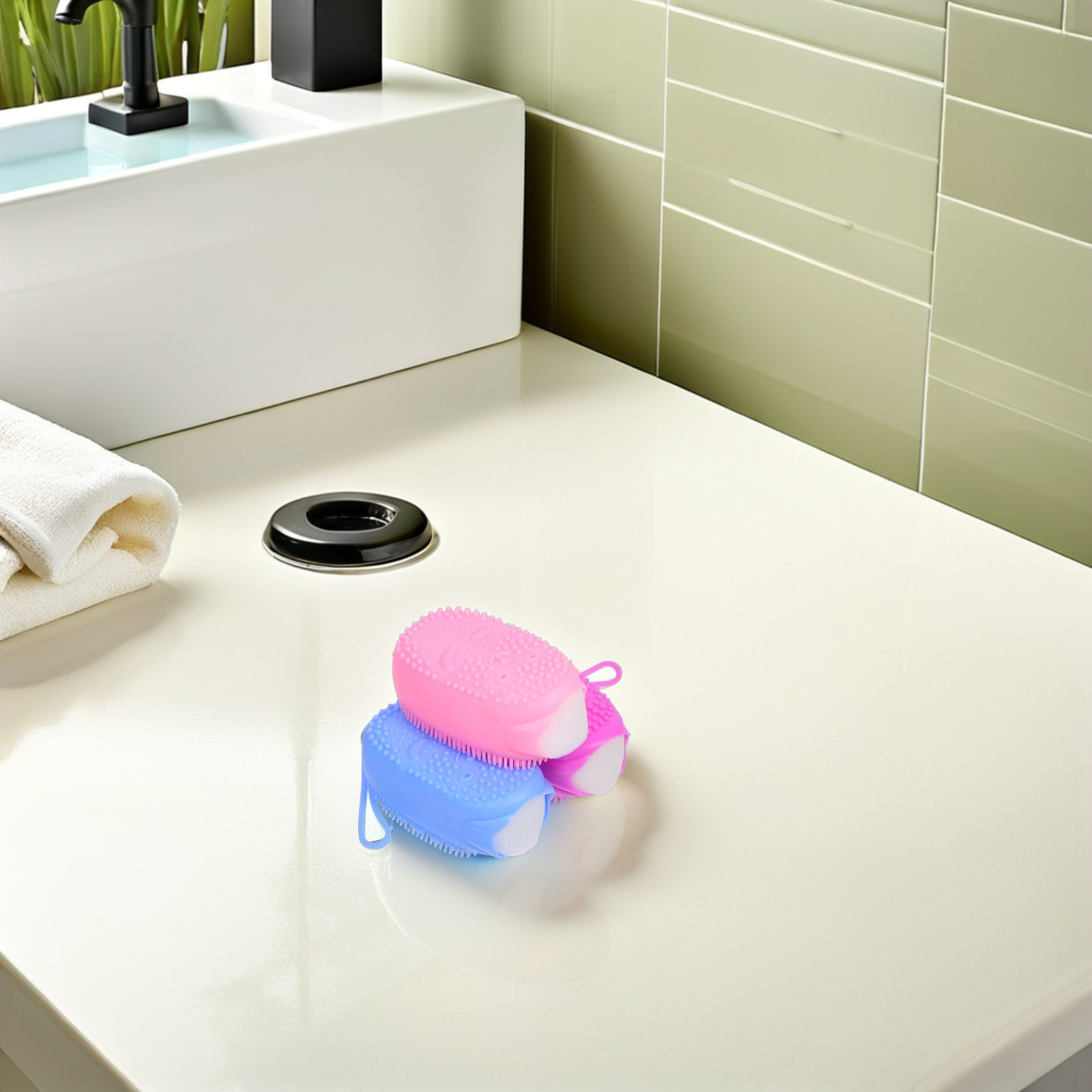3Pcs Silicone Shower Brush Dua - огляд і ціна Body Brush